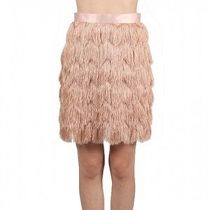 NWT RYU salmon fringe great gatsby skirt